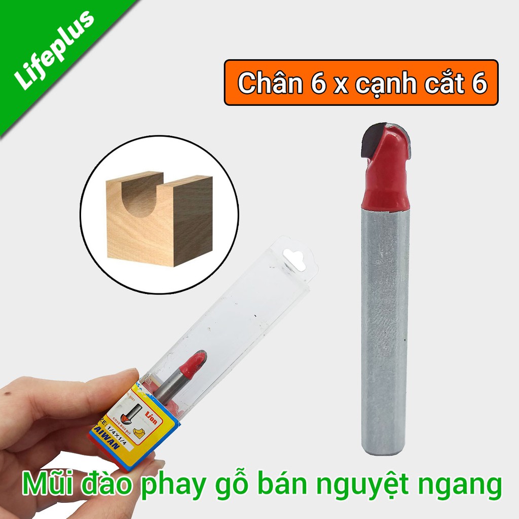 Mũi đào phay gỗ bán nguyệt ngang Lion Đài Loan