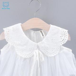 Đầm Sát Nách Phối Lưới Cho Bé Gái