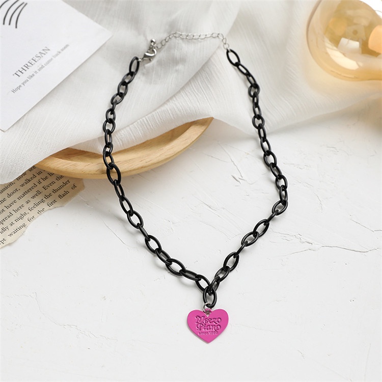 Vòng cổ Ngắn Mặt Trái Tim Phong Cách Hip Hop Cá Tính Cho Nữ