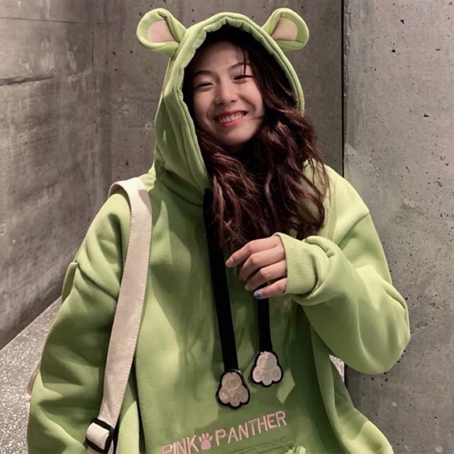 (ORDER) Áo Hoodie nỉ mũ gắn tai thú và dây rút cực xinh |HÌNH THẬT Ở CUỐI|