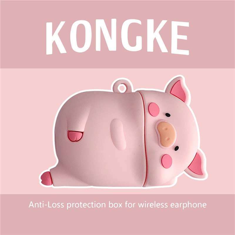 Vỏ bảo vệ bao đựng tai nghe ✔️ case airpod 1 2 Pro ✔️ Lợn hồng