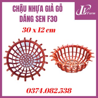Chậu nhựa dáng sen f30 trồng hoa lan - phi 30cm