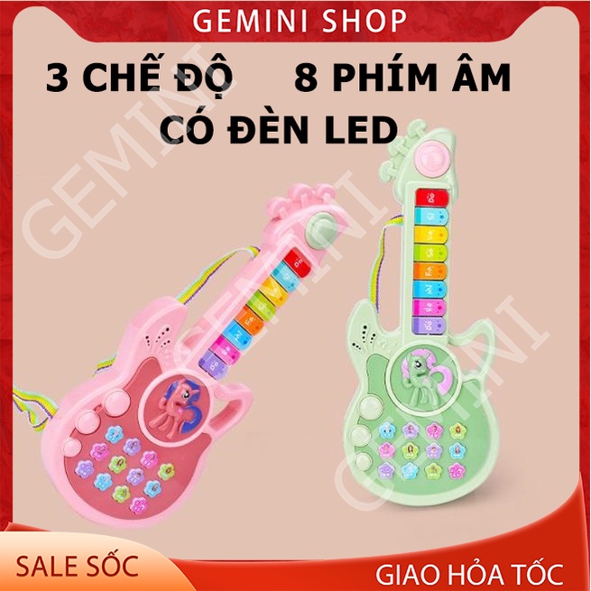 ĐÀN GHITA CHO BÉ, ĐỒ CHƠI ĐÀN GHITA UNICORN ĐỘC ĐÁO MÃ DGT CÓ ĐÈN LED GEMINI SHOP