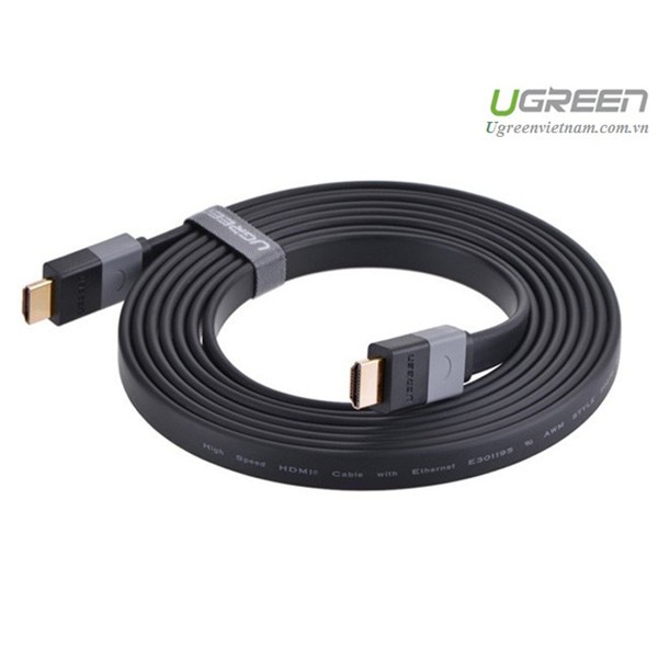 Cáp HDMI mỏng dẹt dài 3m hỗ trợ 3D 4K Chính hãng Ugreen 30111 cao cấp