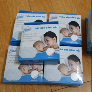 Hộp 8 Miếng lót thấm sữa bằng vải Good mama giặt được, miếng lót thấm sữa Good mama