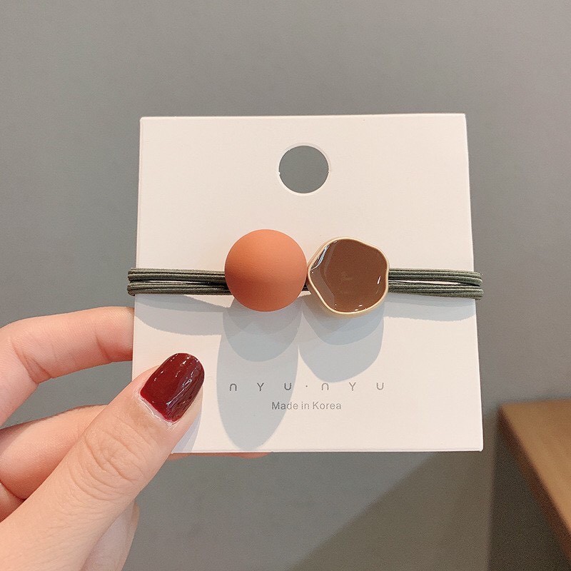 Dây buộc tóc dây chun cột tóc đính đá hat tròn phong cách Hàn Quốc