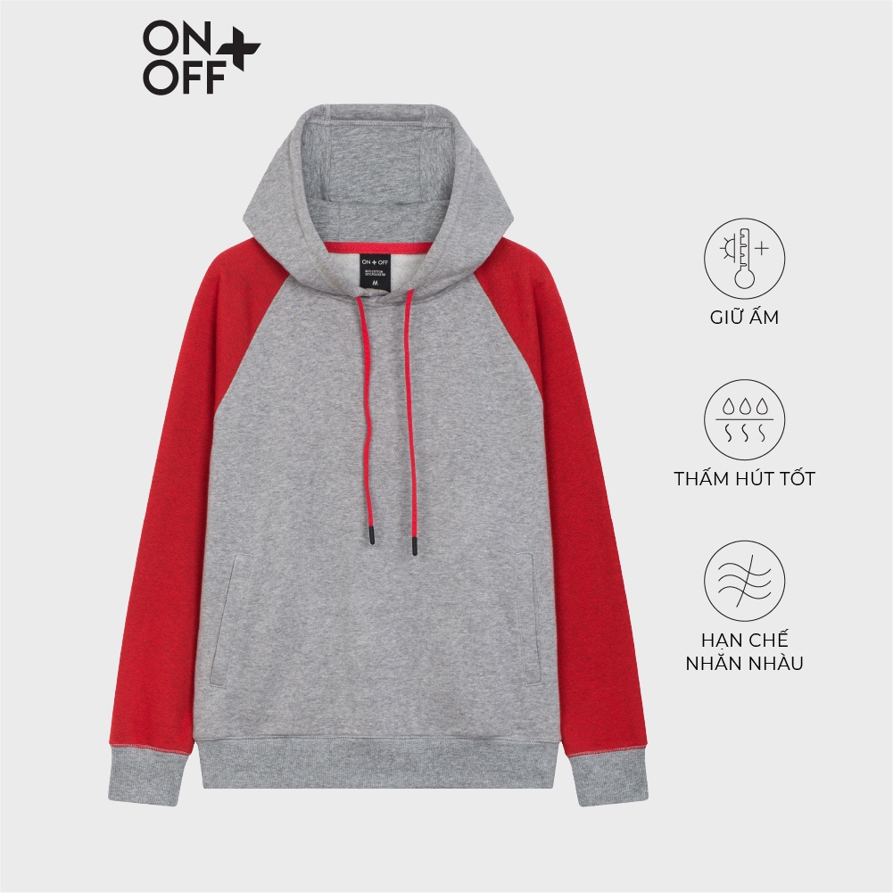 Áo nỉ hoodie nữ ONOFF dệt French Terry giữ ấm tốt - H16TH18001