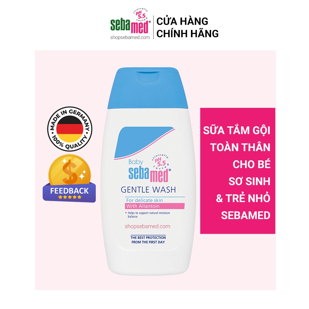 [Dược mỹ phẩm Sebamed Chính Hãng] Sữa tắm gội toàn thân cho bé newborn Sebamed pH5.5