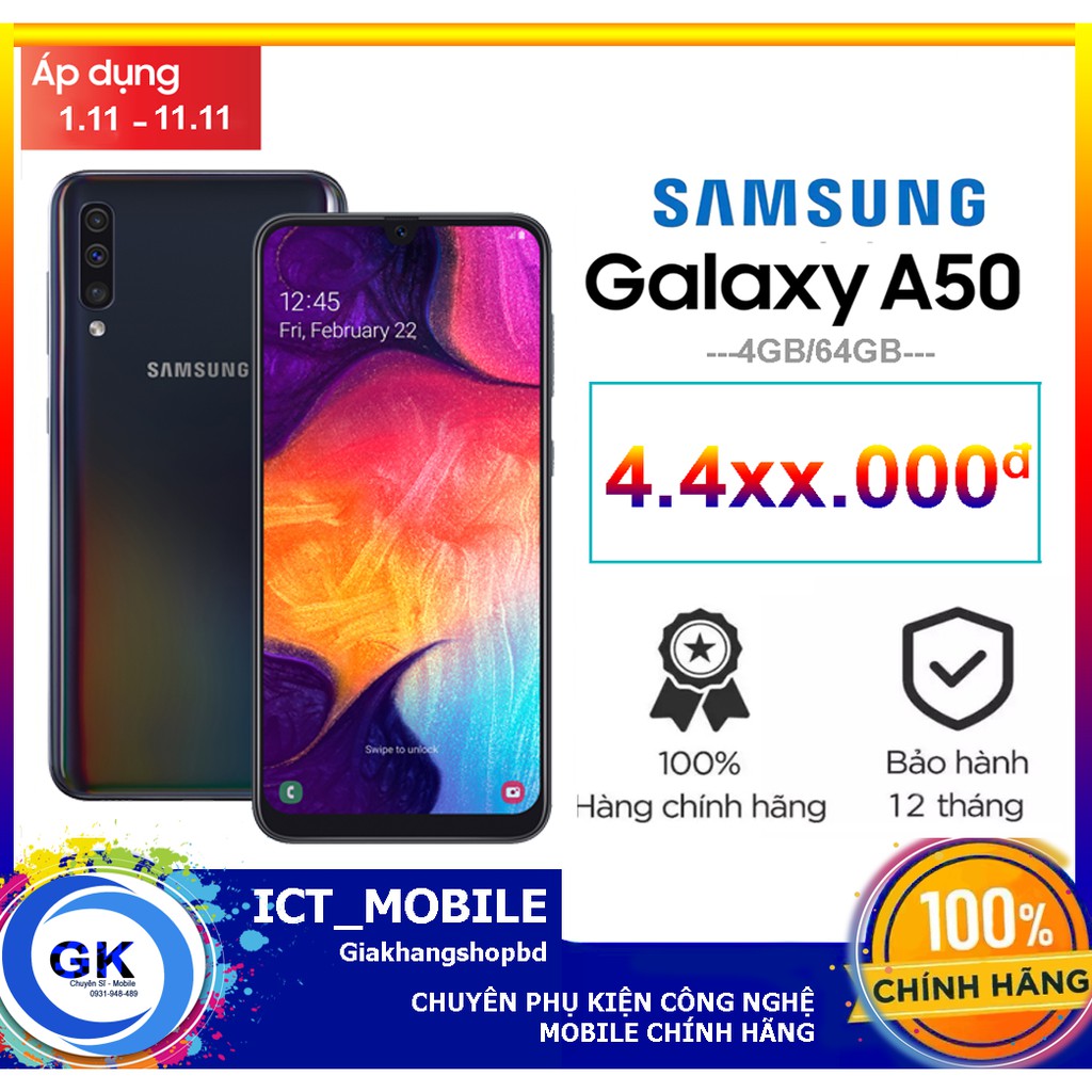 Điện thoại Samsung Galaxy A50 4GB/64GB - Hãng phân phối chính thức | BigBuy360 - bigbuy360.vn