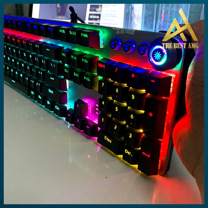 Bàn Phím Cơ Gaming Keycap Xuyên Led Đổi Màu Philips SPK 8614GS Bàn Phím Máy Tính Laptop Có Dây Keyboard Chơi Game