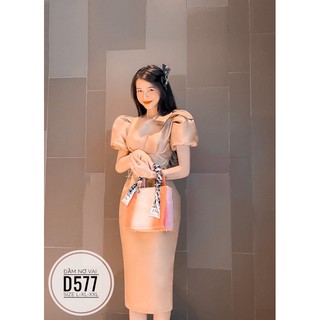 Bigsize Đầm nơ vai D577