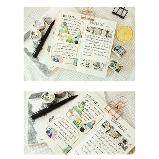 MD - Combo washi tape, sticker và stamp