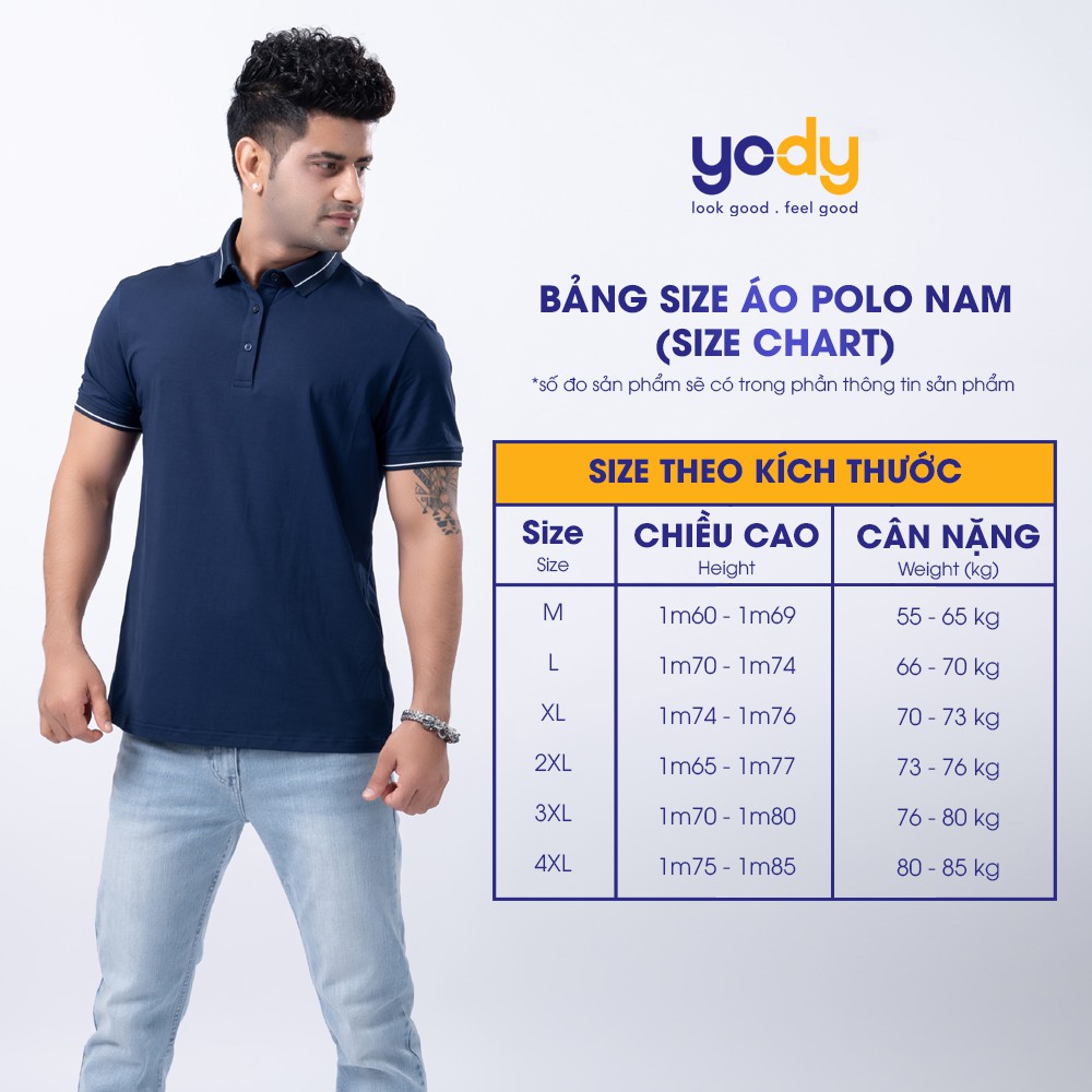 [Mã WABRYD221 giảm 10% đơn 250K] Áo thun polo nam YODY vải mắt chim cổ bẻ tay ngắn cotton mềm mại co giãn tốt APM3639 | BigBuy360 - bigbuy360.vn