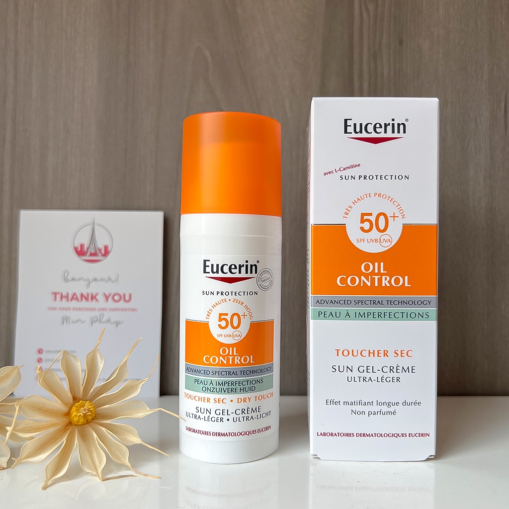Kem Chống Nắng Eucerin Oil Control Sun Dry Touch SPF50+ 50ml Cho Da Dầu, Da Nhạy Cảm