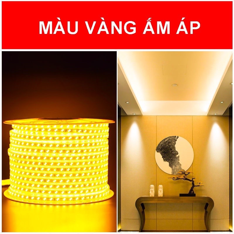 Cuộn dây led đôi 120b/1m led màu vàng, tím, xanh, trắng, 3 màu