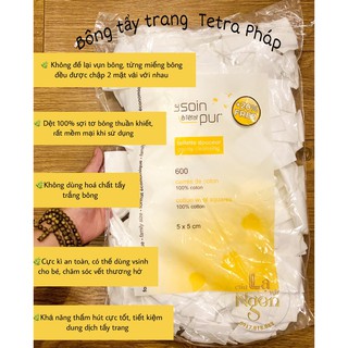 Bông tẩy trang Tetra Pháp 600 miếng