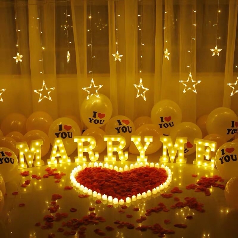 Đèn led chữ cái, chữ số gắn đèn size lớn 22cm trang trí tiệc sinh nhật, đám cưới, tình yêu