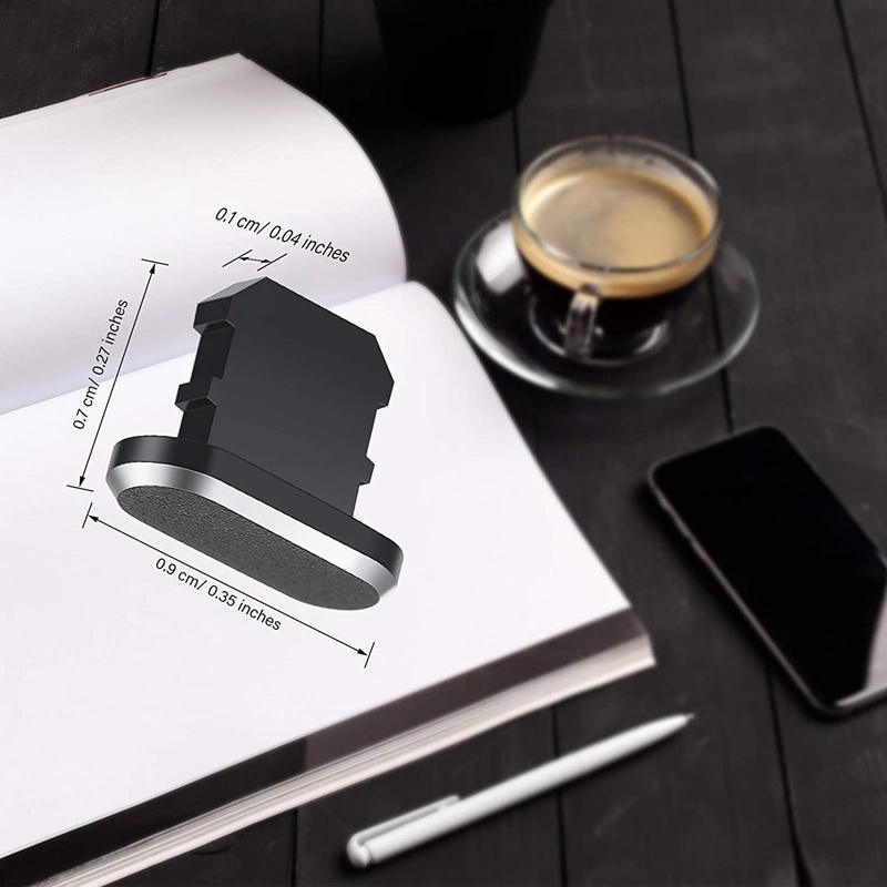 Bộ 4 Nút Bịt Cổng Sạc Chống Bụi Cho iPhone 13 / 12 / 11 Đen