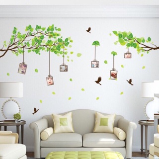 Decal dán tường mẫu cành cây khung ảnh