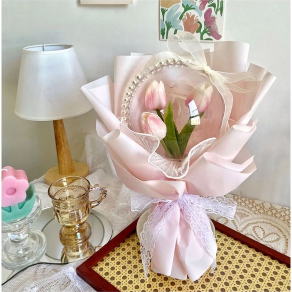 Bó Hoa Tulip Giả Xinh Xắn Dùng Làm Quà Tặng