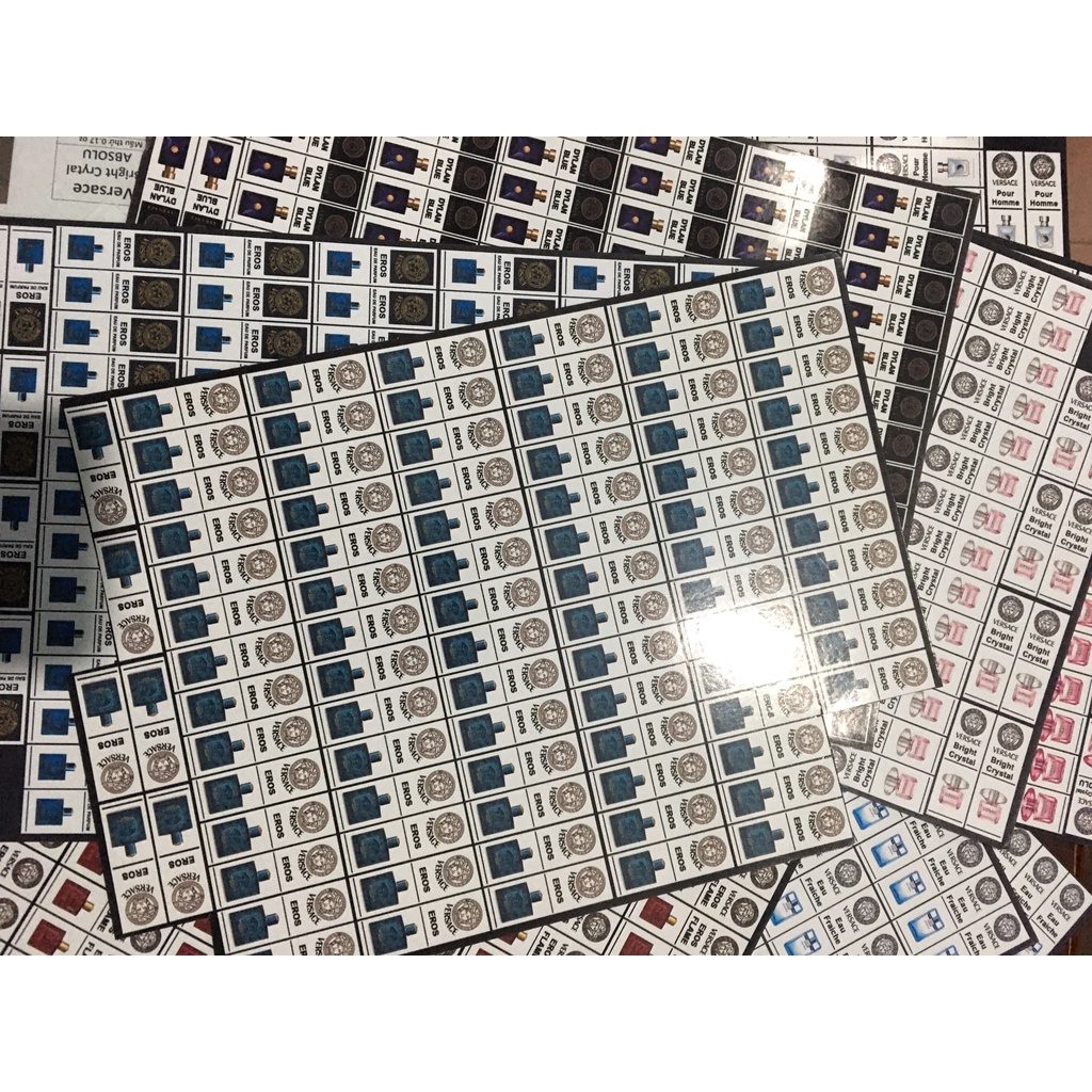 10 tem dán nước hoa versace cho lọ chiết 10ml (Chai chiết thủy tinh dài)