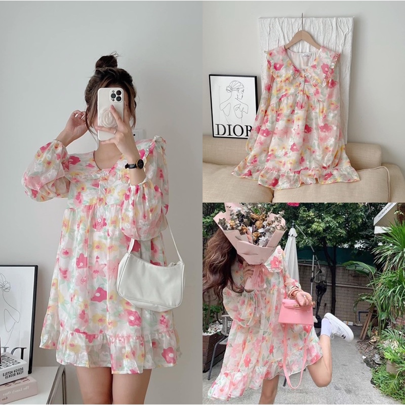 [NEW]VÁY HOA TƠ BABYDOLL “MILLAN DRESS” style Ulzzang