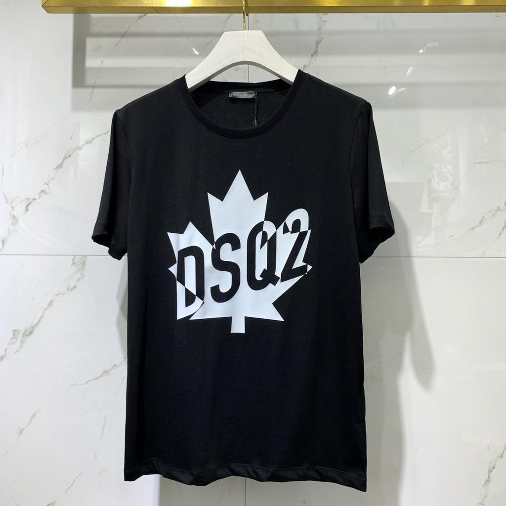 Dsquared D2 Áo Thun Nam Cổ Tròn Ngắn Tay In Hình Lá Phong Thời Trang Xuân Hè 2021