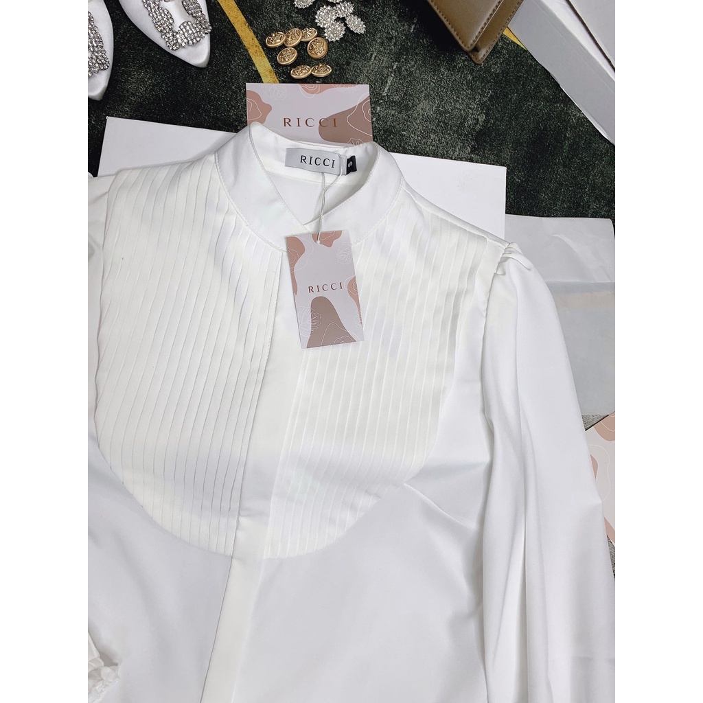  Sơ Mi Mina Xếp Ly Ricci thiết kế chất liệu lụa cao cấp mềm mát mùa hè | RICCI OFFICIAL | BigBuy360 - bigbuy360.vn