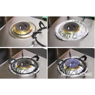 Com bo 10 Lót bếp ga giấy nhôm chống cháy ngăn trào bọt gây tắc