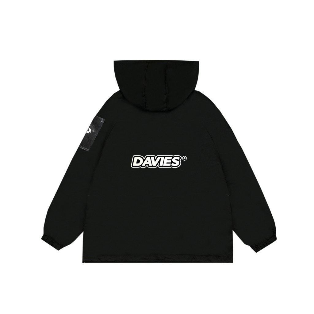 [Tặng_túi_tote] DAVIES - Áo khoác dù nữ form rộng màu đen - Basic Mark 3 Jacket-BLACK