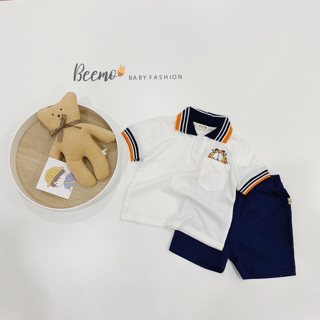 Set bộ Polo Garfield cho bé trai Beemo, Chất liệu cotton mềm mại