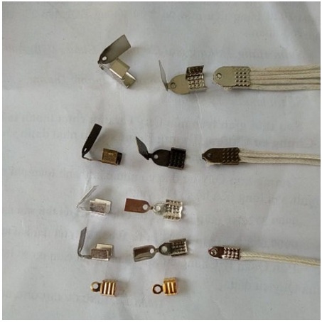 20-50 Kẹp 3 lá khóa nối đầu dây màu bạc làm vòng size 3/6mm