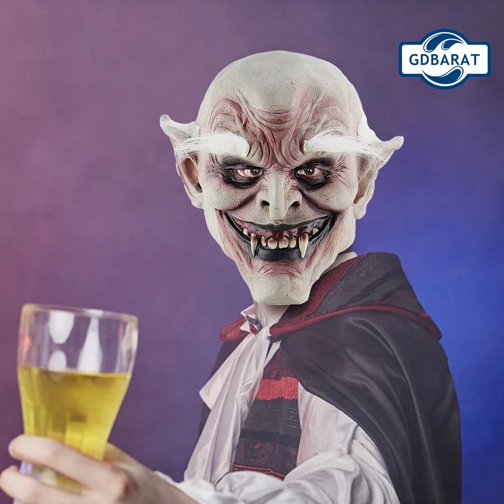 Mặt nạ zombie kinh dị hóa trang halloween lông mày trắng kinh dị độc đáo