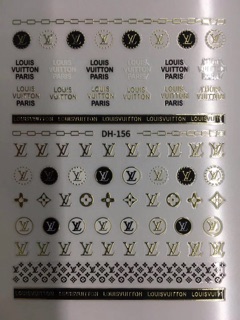 Sticker thương hiệu lv dán móng 3d