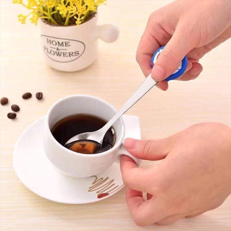 Cartoon Handle Spoons Kids Stainless Steel Ice Cream Coffee Tea Soup Spoon