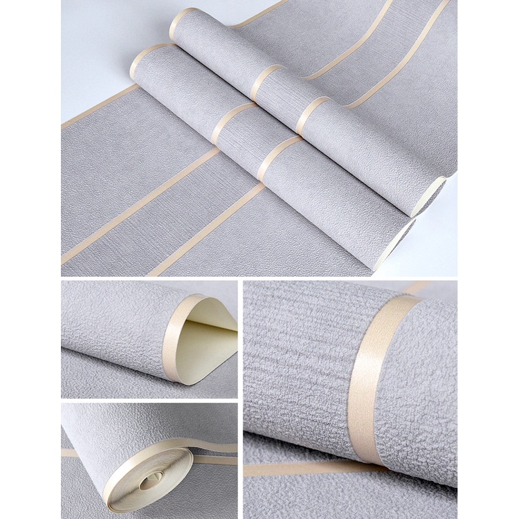 Giấy Dán Tường Họa Tiết Kẻ Sọc 3D Trang Trí Phòng Khách Phòng Ngủ