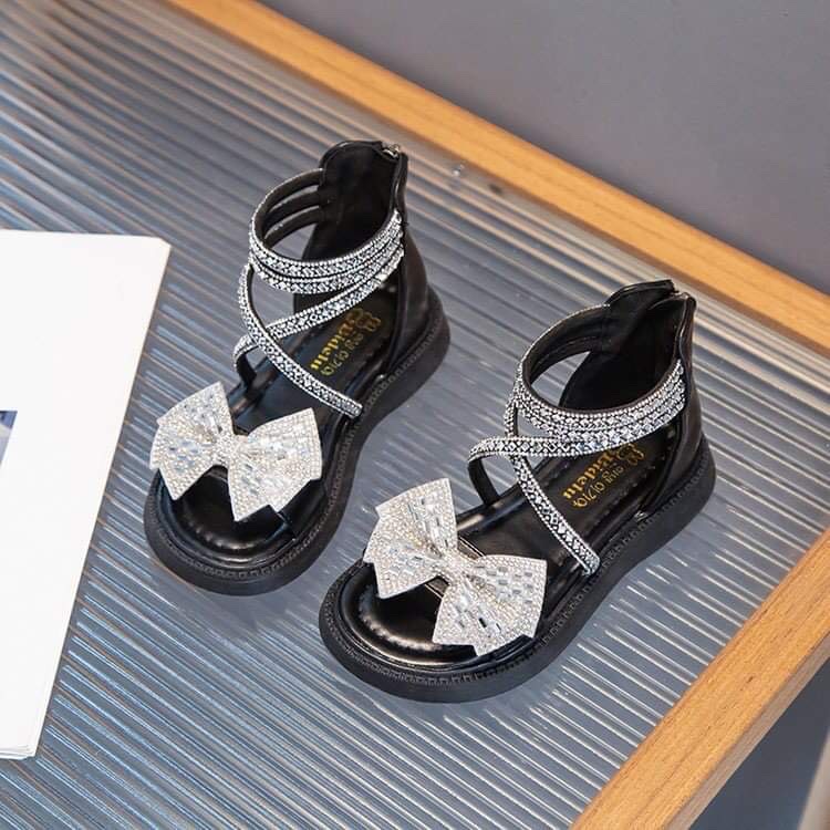 Dép Sandal - Sandal Nơ Đính Đá Cao Cấp Lấp Lánh Dễ Thương, Đủ Size
