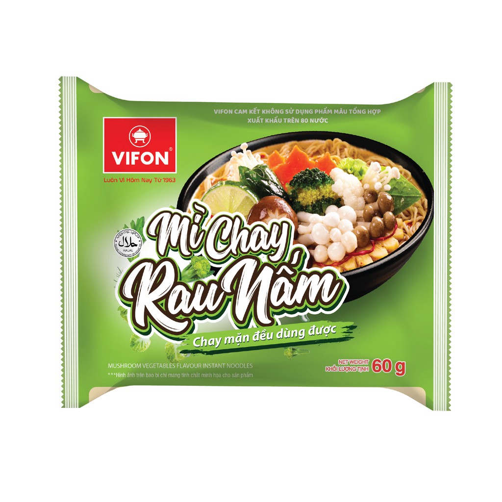 Thùng 30 Mì Chay Rau Nấm VIFON (60g/Gói) | BigBuy360 - bigbuy360.vn