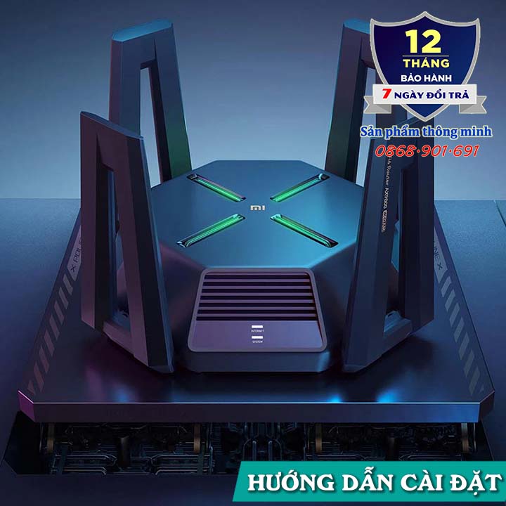 Bộ phát Wifi Router Xiaomi AX9000 AIoT - Wifi 6E nhanh nhất hiện nay - Mesh - 12 anten - 3 băng tần - 1000 thiết bị