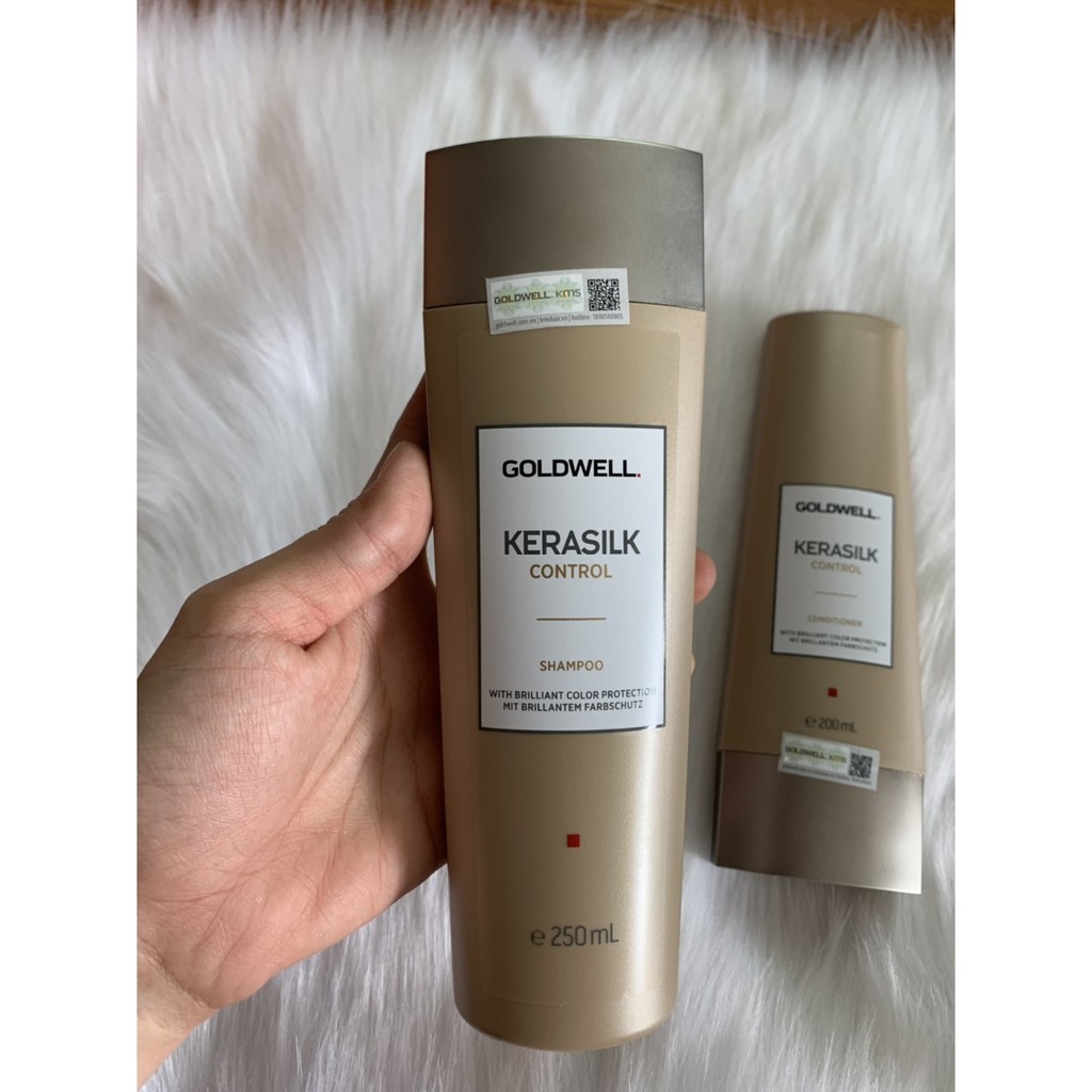 DẦU GỘI XẢ SUÔN MƯỢT GOLDWELL KERASILK CONTROL 250ML*2