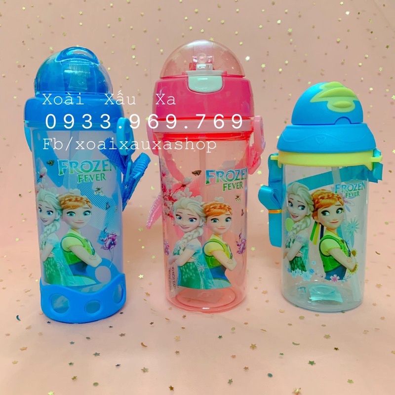 bình nước nhựa hoạt hình công chúa elsa frozen nữ hoàng băng giá