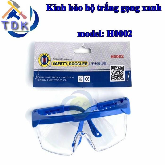 Kính bảo hộ trắng C-Mart H0002 gọng xanh