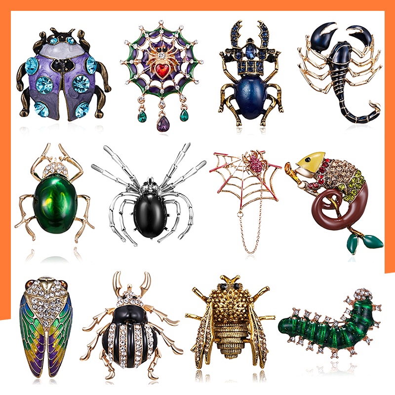 Ghim Cài Áo Hình Côn Trùng Phong Cách Gothic Thời Trang