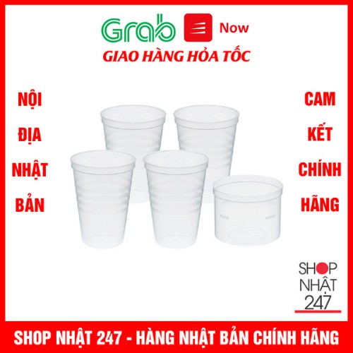 [Hỏa Tốc HN] Set 5 cốc nhựa 380ml có nắp úp Nội địa Nhật Bản