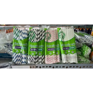 Ống hút giấy phi 6 - bịch 50 ống