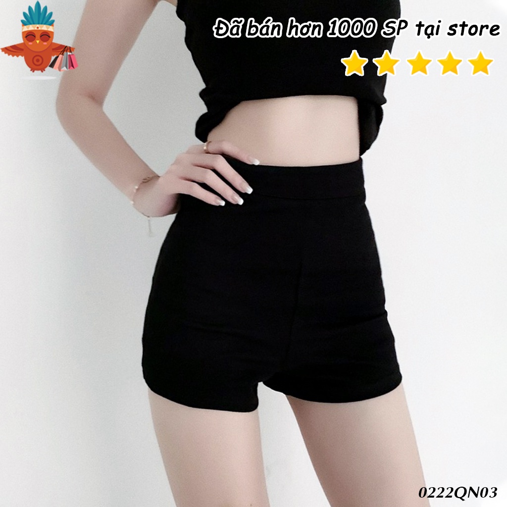 Quần đùi legging ôm co giãn đen THOCA HOUSE thoải mái, hot trend style thể thao đường phố teen