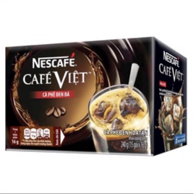 Cà phê đen đá Nescafe Việt hộp 15gói