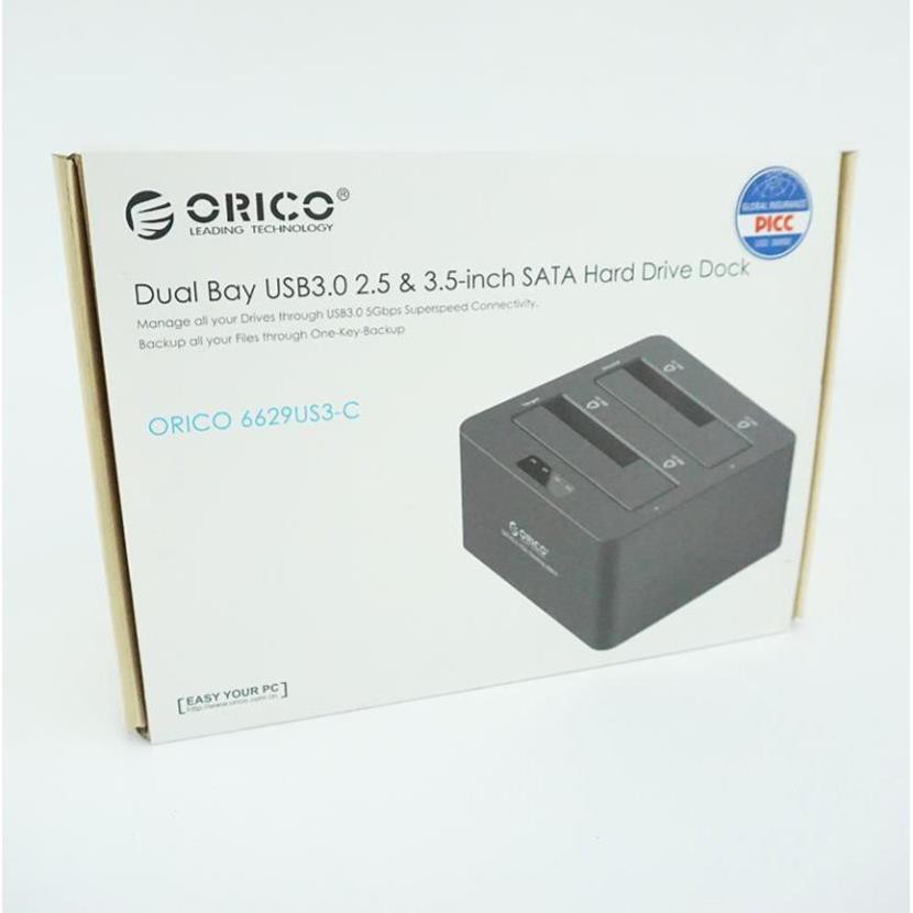 ✔️ Xả kho giá sốc -  Dock ổ cứng,Đầu chép ổ cứng đôi Orico 6629US3-C - uy tin 1 đổi 1 ✔️