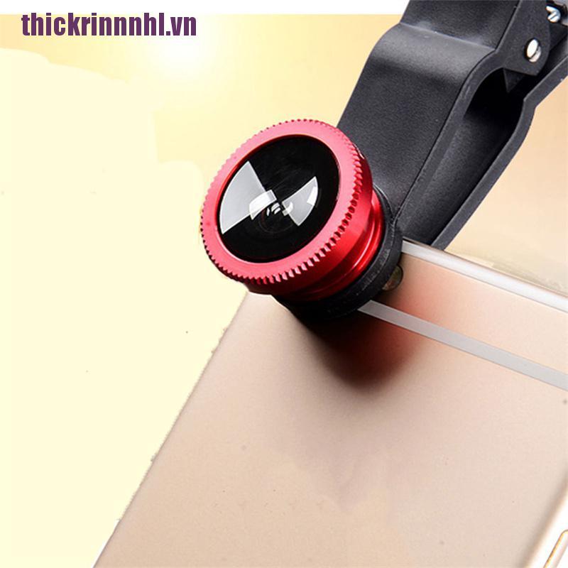 [rinhl]Fish Eye Lenses Mobile Phone Camera Lens Kit Zoom Fisheye Wide Angle With Clip