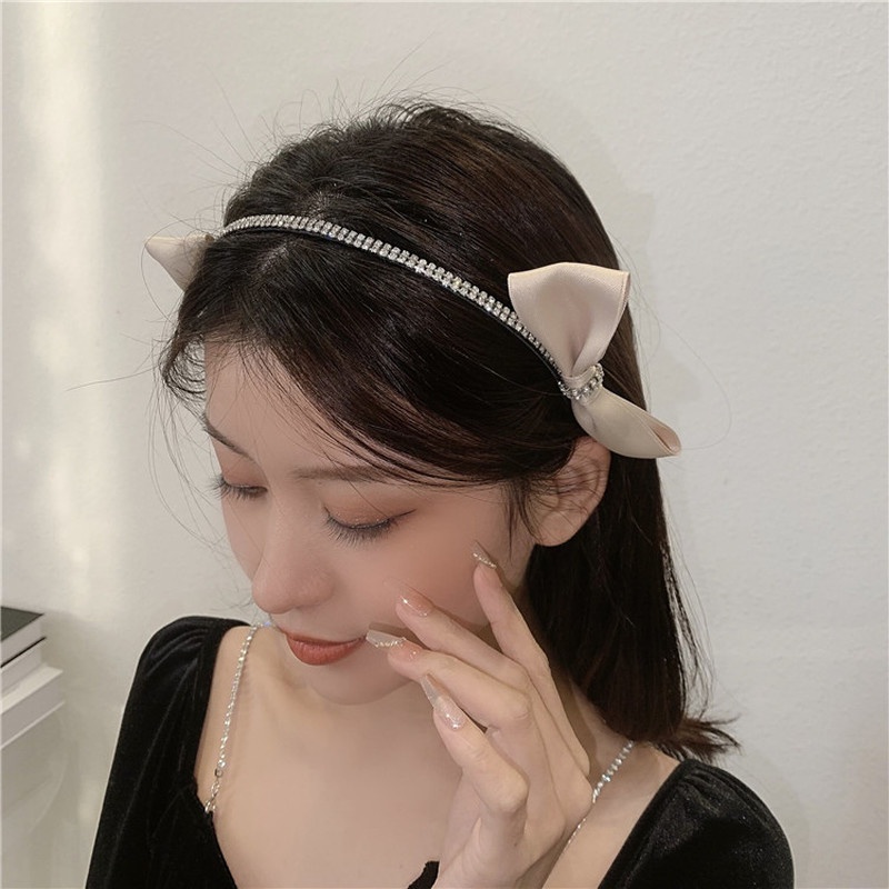 Băng Đô Nơ Đính Đá Phong Cách Hàn Quốc Xinh Xắn